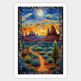 Desert Dreams: Celestial Stained-Glass Wonders Sticker
